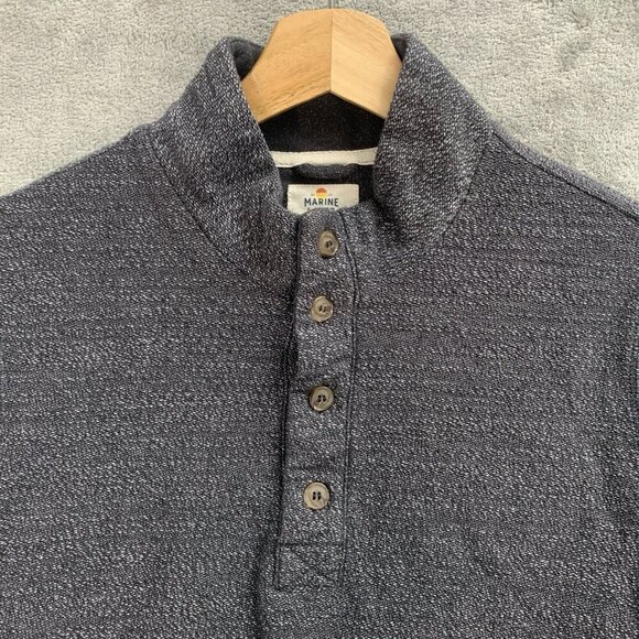 Marine Layer Sweater Men's Size Large Gray Clayton Textured Pullover Long Sleeve - Picture 6 of 11
